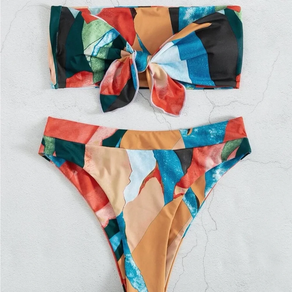 Color Block Bandeau Bikini - Picture 3 of 3